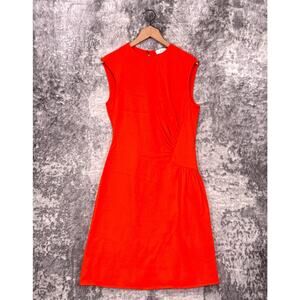 REISS Dress 6 Womens Stacey Ruched Sunset Orange